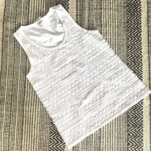 JCREW White Crochet Tank Top